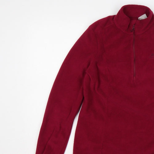 Decathlon Quechua Women’s Red M 1/2 Zip Fleece Pullover Sweatshirt