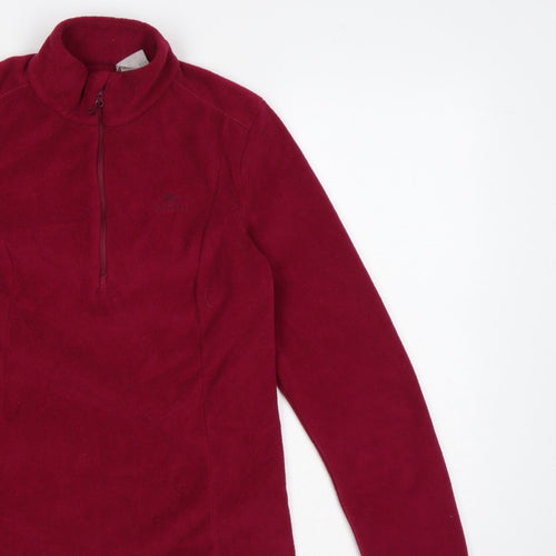 Decathlon Quechua Women’s Red M 1/2 Zip Fleece Pullover Sweatshirt