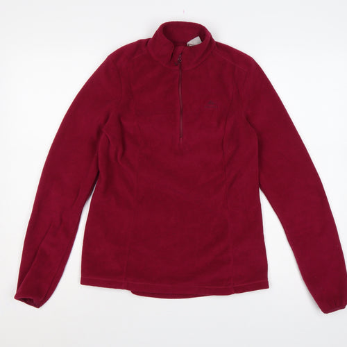 Decathlon Quechua Women’s Red M 1/2 Zip Fleece Pullover Sweatshirt