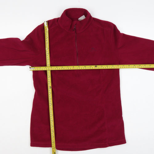 Decathlon Quechua Women’s Red M 1/2 Zip Fleece Pullover Sweatshirt