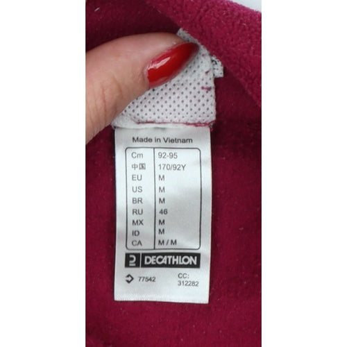 Decathlon Quechua Women’s Red M 1/2 Zip Fleece Pullover Sweatshirt