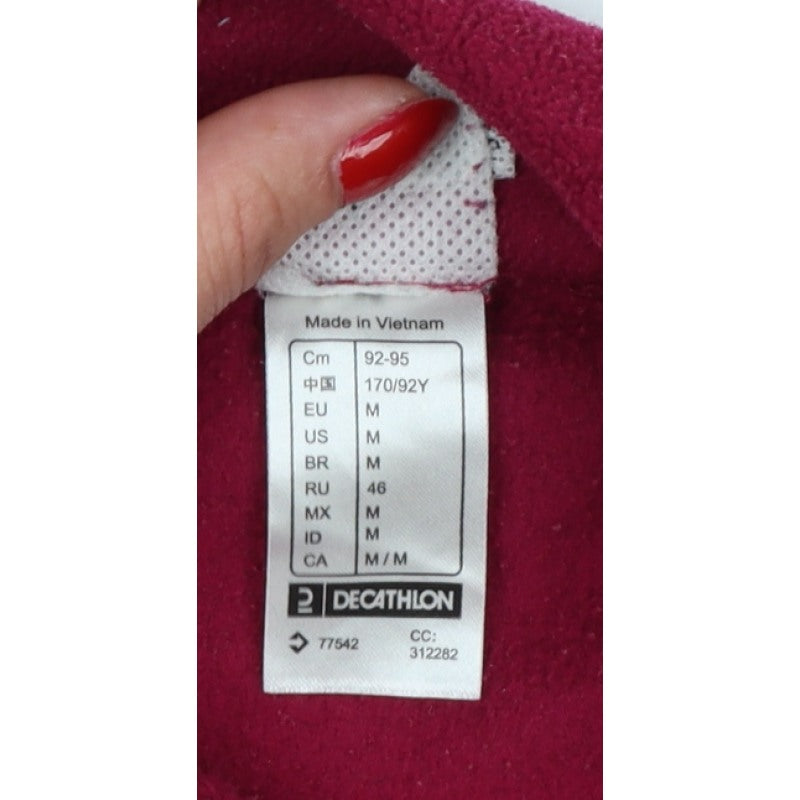Decathlon Quechua Women’s Red M 1/2 Zip Fleece Pullover Sweatshirt
