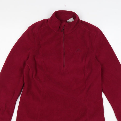 Decathlon Quechua Women’s Red M 1/2 Zip Fleece Pullover Sweatshirt