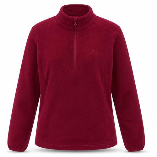 Decathlon Quechua Women’s Red M 1/2 Zip Fleece Pullover Sweatshirt