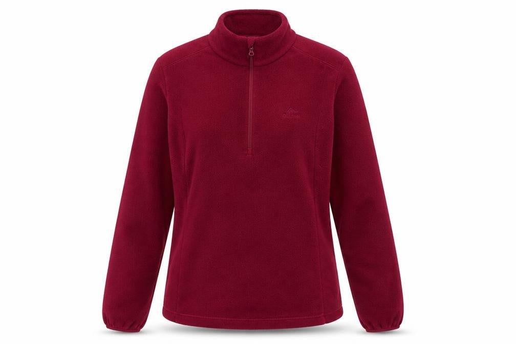 Decathlon Quechua Women’s Red M 1/2 Zip Fleece Pullover Sweatshirt