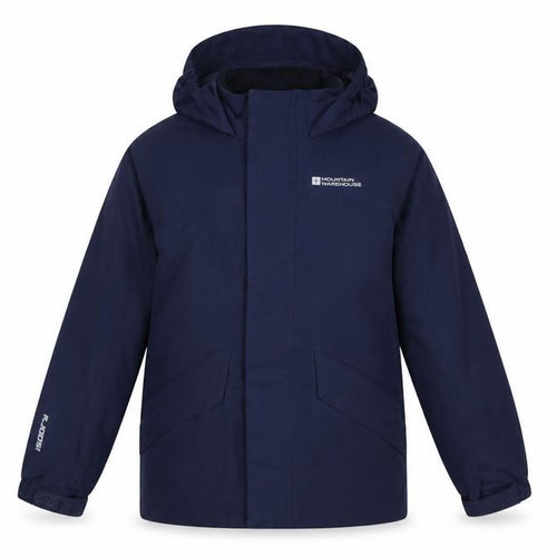 Mountain Warehouse Boys Blue 7-8 Years Waterproof Hooded Parka Jacket