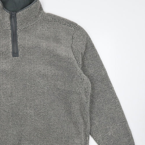 Ethic Storm Men’s Grey 2XL 1/4 Zip Fleece Pullover Sweatshirt