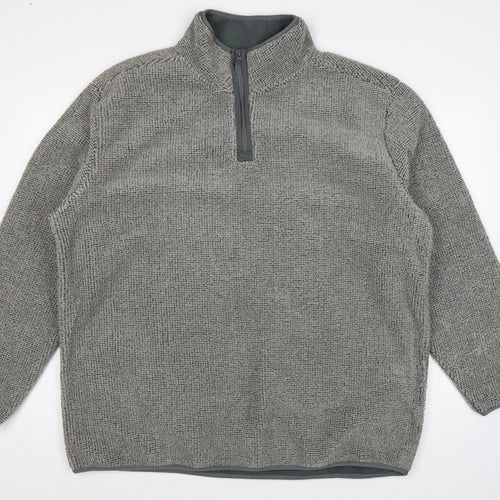 Ethic Storm Men’s Grey 2XL 1/4 Zip Fleece Pullover Sweatshirt
