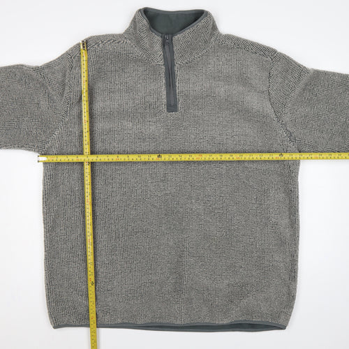 Ethic Storm Men’s Grey 2XL 1/4 Zip Fleece Pullover Sweatshirt