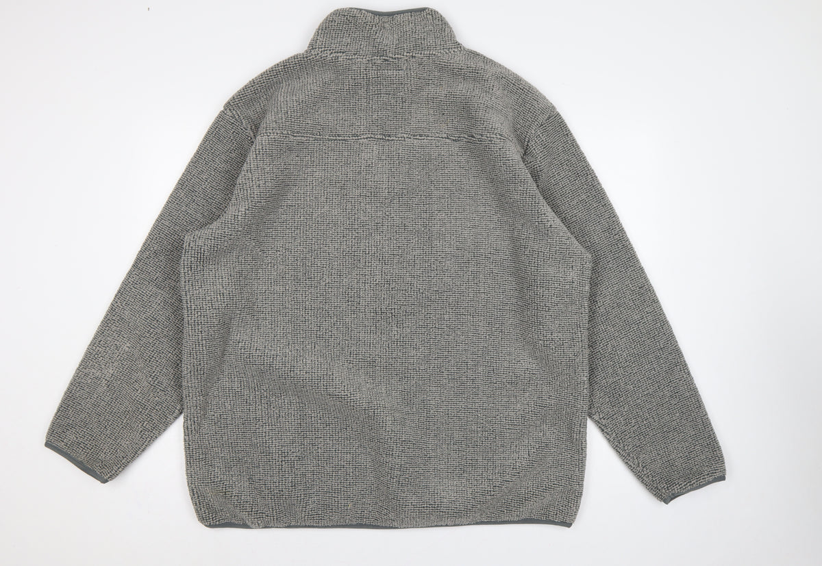 Ethic Storm Men’s Grey 2XL 1/4 Zip Fleece Pullover Sweatshirt