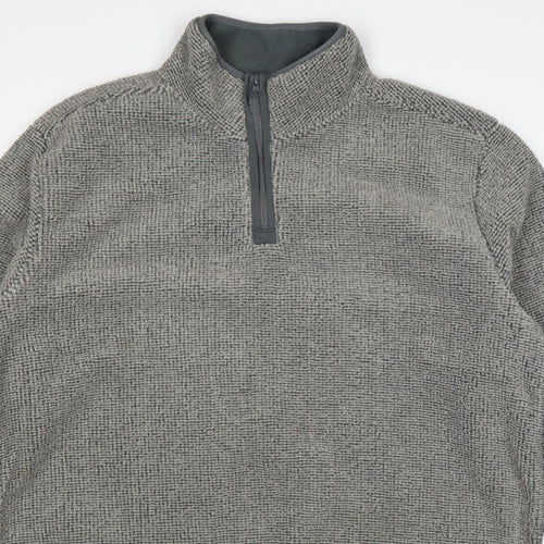 Ethic Storm Men’s Grey 2XL 1/4 Zip Fleece Pullover Sweatshirt