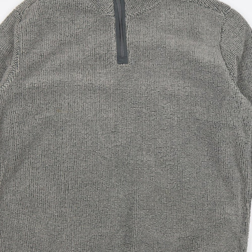 Ethic Storm Men’s Grey 2XL 1/4 Zip Fleece Pullover Sweatshirt