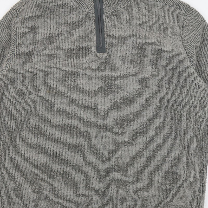 Ethic Storm Men’s Grey 2XL 1/4 Zip Fleece Pullover Sweatshirt