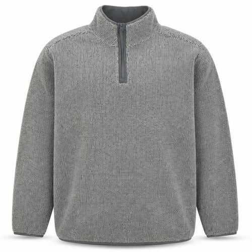 Ethic Storm Men’s Grey 2XL 1/4 Zip Fleece Pullover Sweatshirt