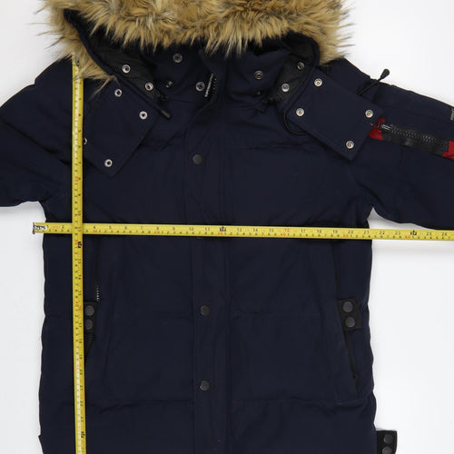 Superdry Men’s Navy M Premium 9010 Down Fur Hood Parka Jacket