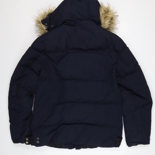 Superdry Men’s Navy M Premium 9010 Down Fur Hood Parka Jacket