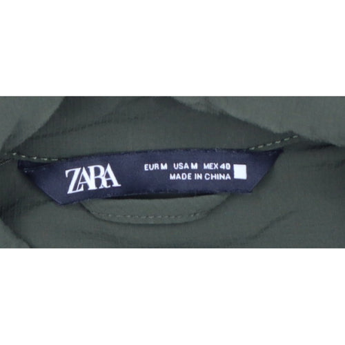 Zara Men's Khaki Green M Basic Jacket Lightweight Snap Fasten