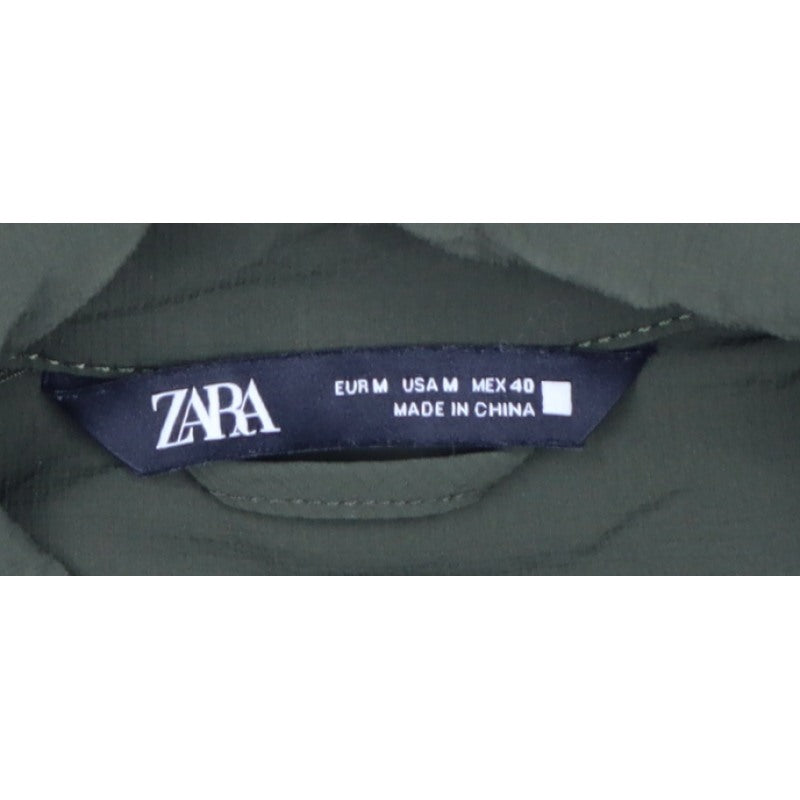 Zara Men's Khaki Green M Basic Jacket Lightweight Snap Fasten