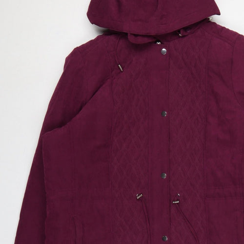 Bonmarché Women’s Purple Size 22 Hooded Parka Coat Insulated Mid-Length