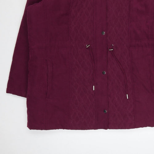 Bonmarché Women’s Purple Size 22 Hooded Parka Coat Insulated Mid-Length