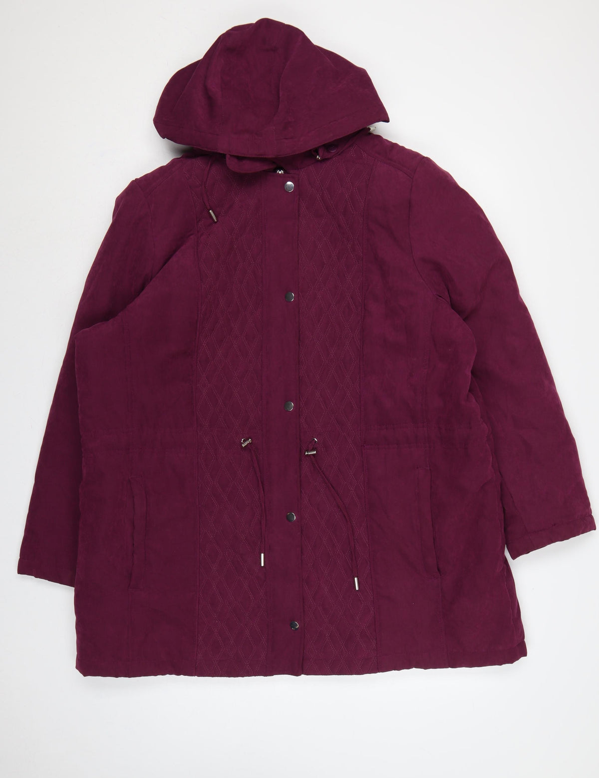 Bonmarché Women’s Purple Size 22 Hooded Parka Coat Insulated Mid-Length