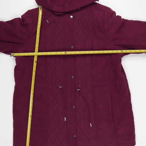 Bonmarché Women’s Purple Size 22 Hooded Parka Coat Insulated Mid-Length