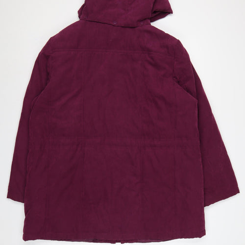 Bonmarché Women’s Purple Size 22 Hooded Parka Coat Insulated Mid-Length