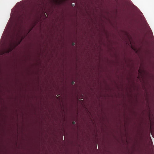 Bonmarché Women’s Purple Size 22 Hooded Parka Coat Insulated Mid-Length