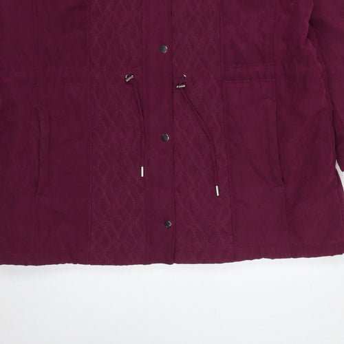 Bonmarché Women’s Purple Size 22 Hooded Parka Coat Insulated Mid-Length