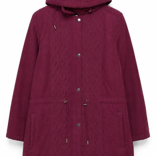 Bonmarché Women’s Purple Size 22 Hooded Parka Coat Insulated Mid-Length