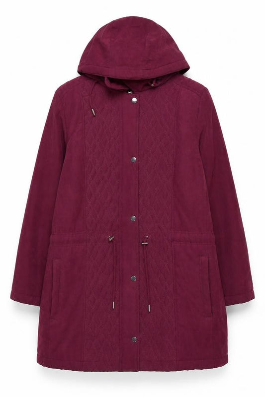 Bonmarché Women’s Purple Size 22 Hooded Parka Coat Insulated Mid-Length