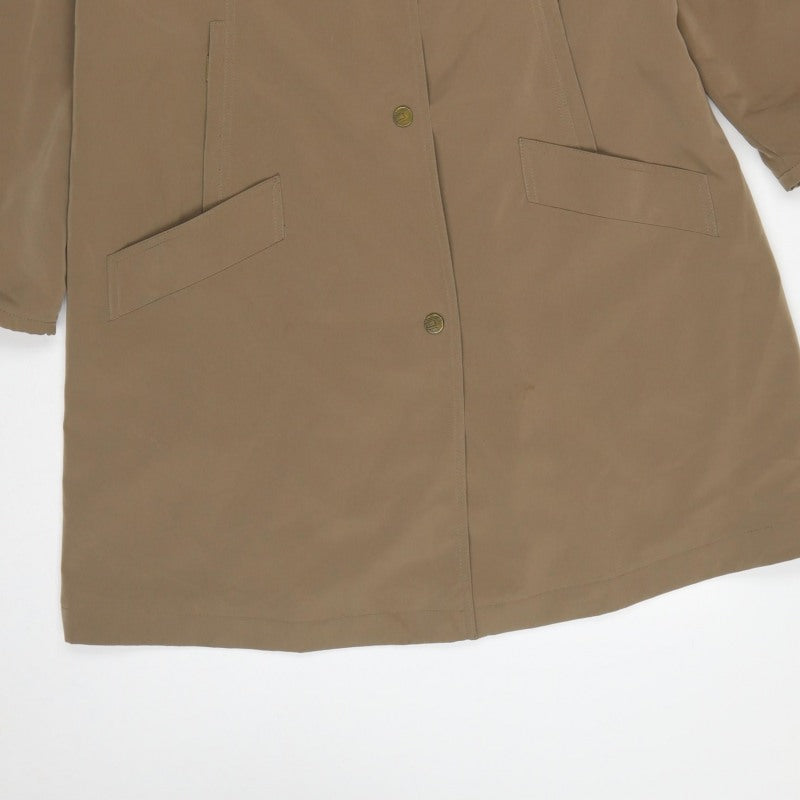 Jacques Vert Women Brown M Hooded Long Overcoat Lined Button Coat