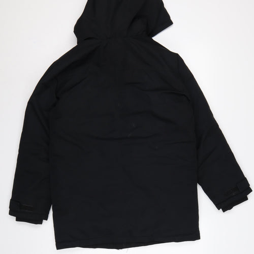 Timberland Teens Black XS Hooded Parka Coat Insulated Logo