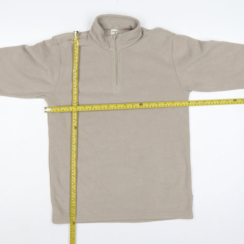 Quechua Boys Beige 14 Years Fleece 1/4 Zip High Neck Sweatshirt