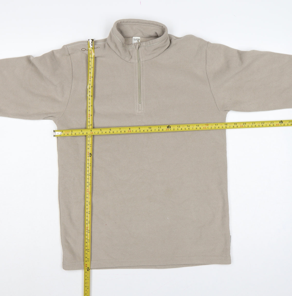 Quechua Boys Beige 14 Years Fleece 1/4 Zip High Neck Sweatshirt