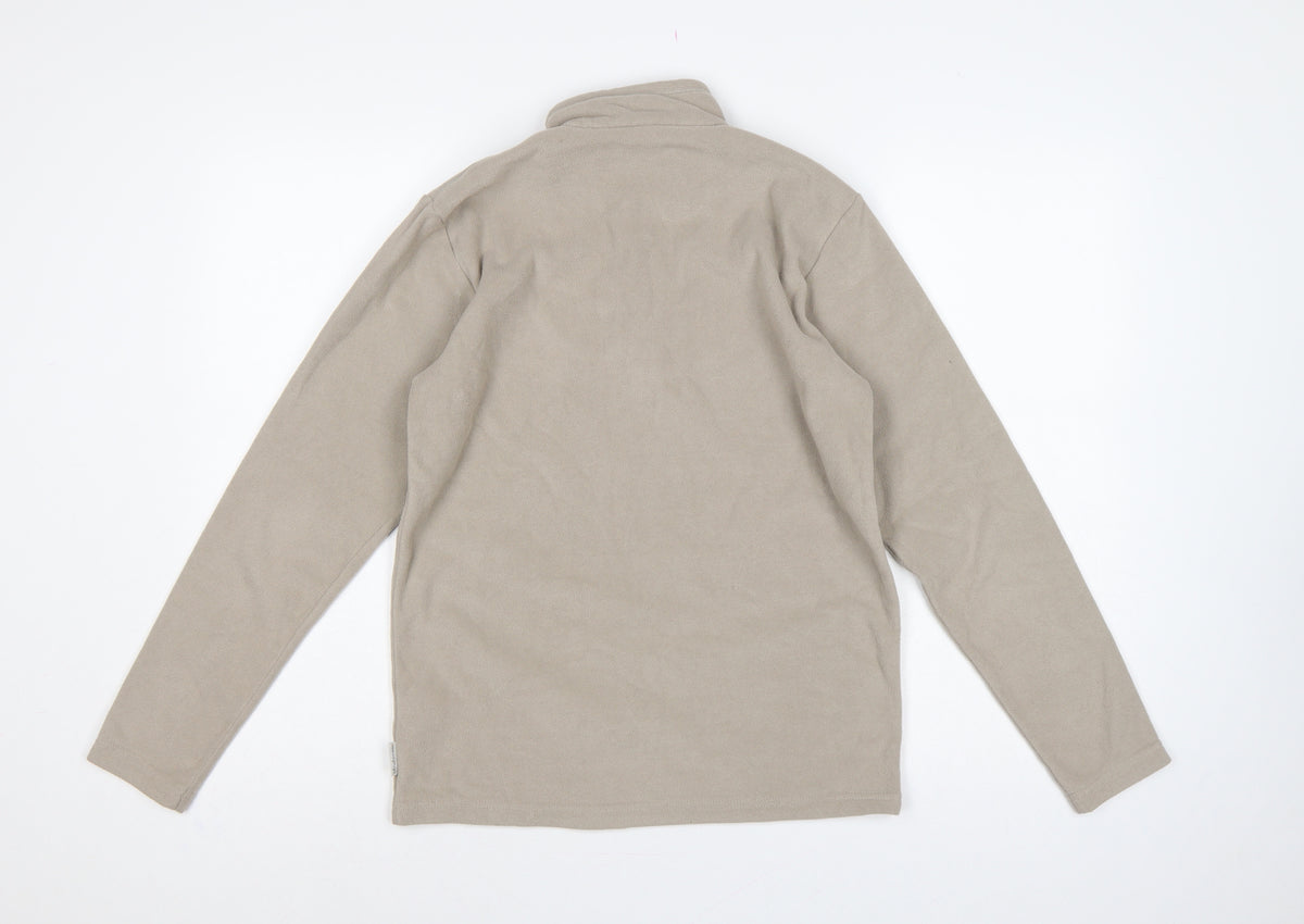 Quechua Boys Beige 14 Years Fleece 1/4 Zip High Neck Sweatshirt