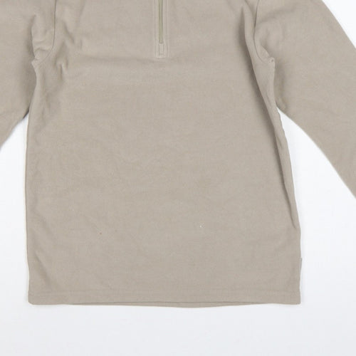 Quechua Boys Beige 14 Years Fleece 1/4 Zip High Neck Sweatshirt
