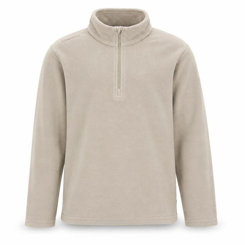 Quechua Boys Beige 14 Years Fleece 1/4 Zip High Neck Sweatshirt
