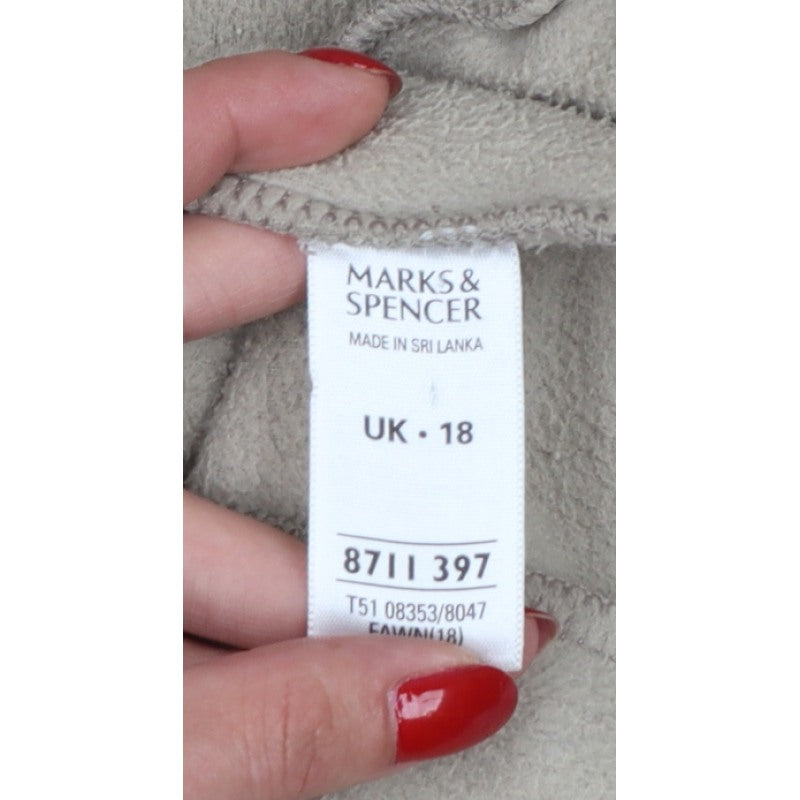 Marks & Spencer Women’s Beige UK 18 Fleece Zip Bodywarmer Waistcoat