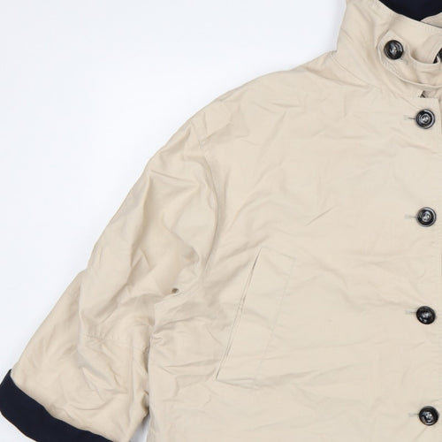 Next Women’s Beige Petite XL Short Button Jacket Collared Pockets