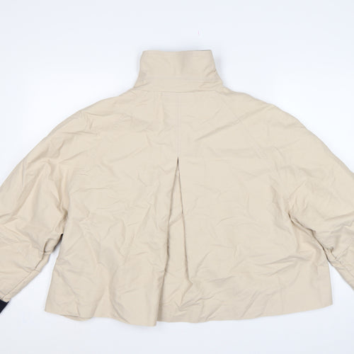 Next Women’s Beige Petite XL Short Button Jacket Collared Pockets