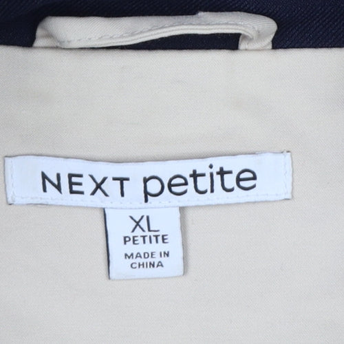 Next Women’s Beige Petite XL Short Button Jacket Collared Pockets