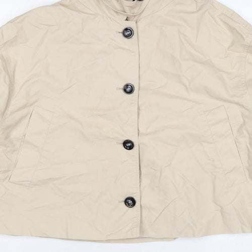 Next Women’s Beige Petite XL Short Button Jacket Collared Pockets