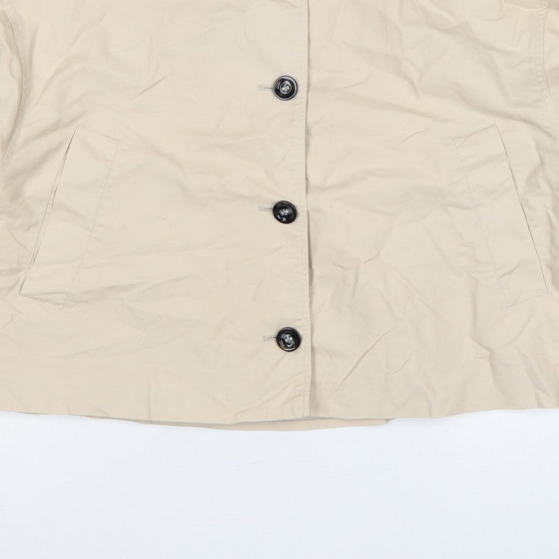 Next Women’s Beige Petite XL Short Button Jacket Collared Pockets