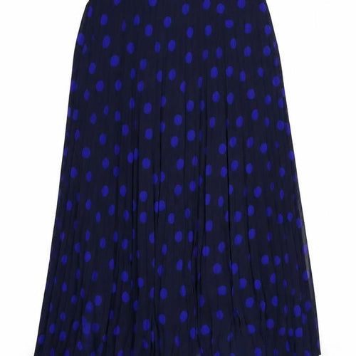 Marks and Spencer Women Blue Polka Dot Pleated Midi Skirt UK 10