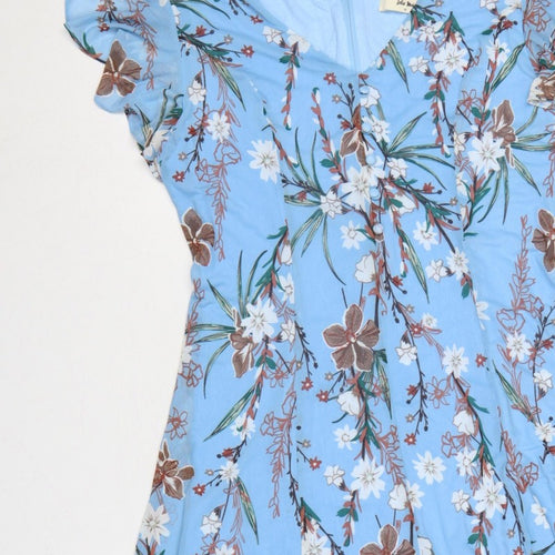 Jolie Moi Women Blue Floral Fit & Flare Midi Dress Size 16