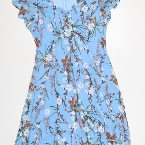 Jolie Moi Women Blue Floral Fit & Flare Midi Dress Size 16