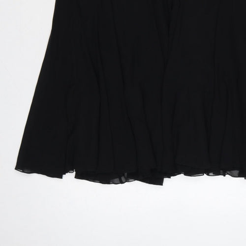 Coast Women Black Size 14 Flared Long Chiffon Lined Formal Skirt
