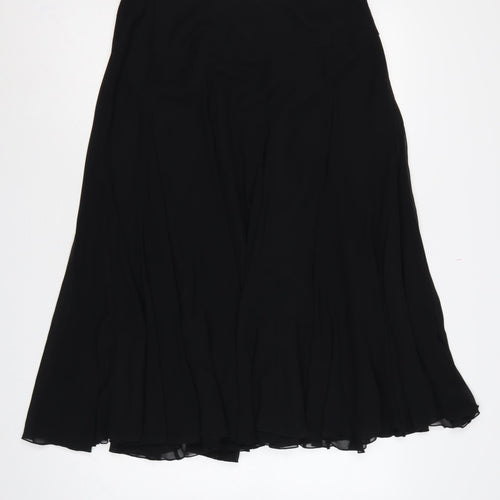 Coast Women Black Size 14 Flared Long Chiffon Lined Formal Skirt