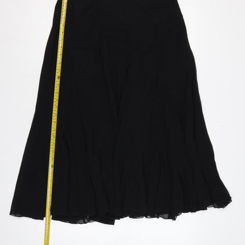 Coast Women Black Size 14 Flared Long Chiffon Lined Formal Skirt